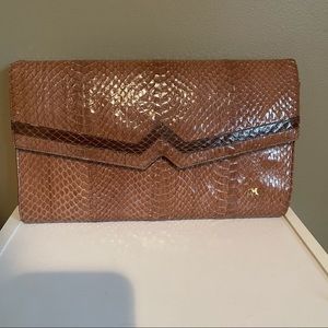 Vintage Melluso Reptile Brown Clutch Handbag